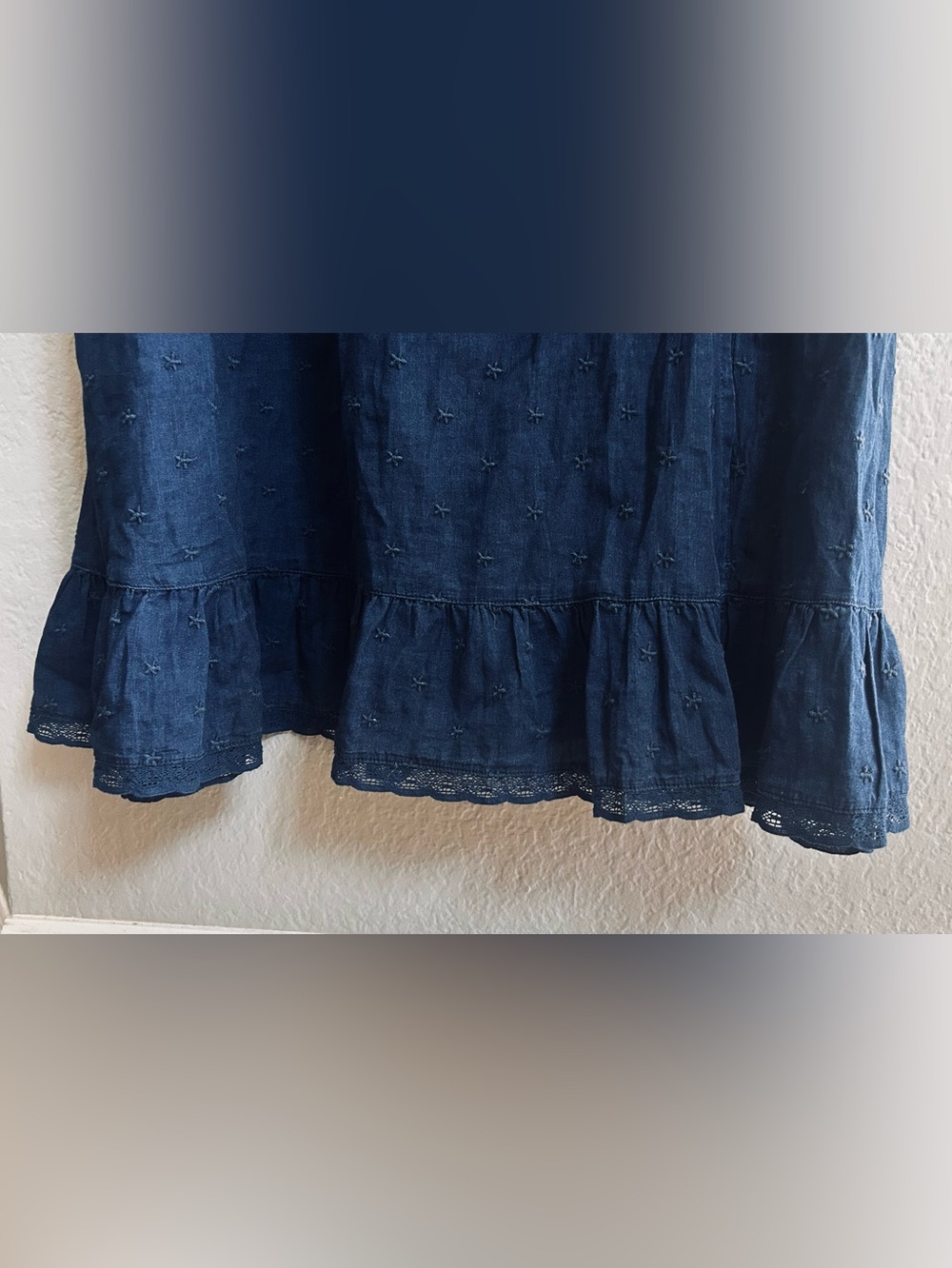 Gap Embroidered Puff-Sleeve Maxi Dress Indigo XL - Picture 12 of 12